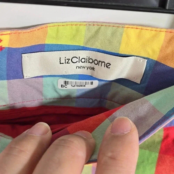 {Liz Claiborne} Multicolor Check Print Pencil Skirt Size 12 - Picture 11 of 14